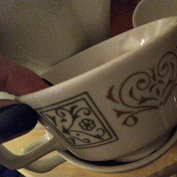 Exc Vtg Teapot w.copper thermal cover tea steeper 3 Homer Laughlin teacups bonus - Picture 10 of 14